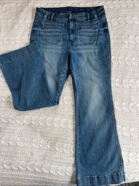 J. Jill Medium Blue Highrise Flare Jeans